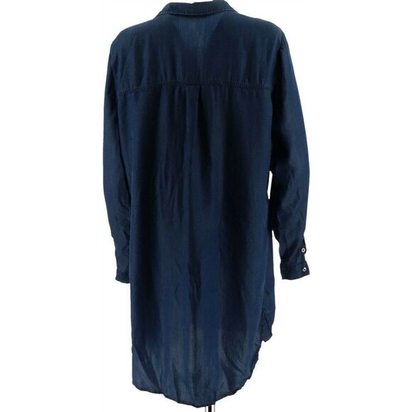 Du Jour Long Sleeves Lace Front Tencel Denim Tunic - Picture 9 of 11